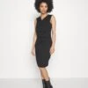 Drapped Neckline Smart Bodycon Sleeveless Mini Dress - Robe En Jersey - Black -Anna Field 172e59578b62453284a60ba5da8b6274