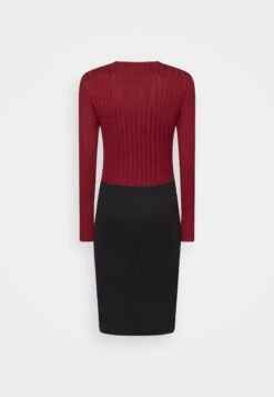 Anna Field Crew Ausschnitt Ripp Top Bodycon Mini Strickkleid - Robe Fourreau - Dark Red/Black -Anna Field 244f78a7f81046dfb638041cdb359676