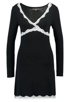 Anna Field Heidi Long Sleeves Viscose Nightdress - Chemise De Nuit / Nuisette - Black -Anna Field 32fa00dfae104f94a6dcda686bd2fdf8