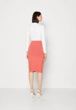 Anna Field Front Knot Midi Skirt - Jupe Crayon - Red -Anna Field 65a0c23f9db145ba8c29d375f6848ed0