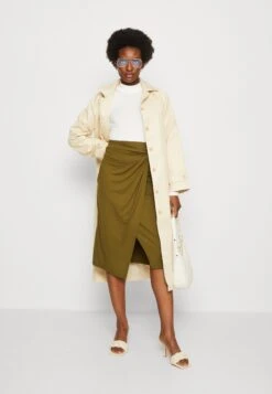 Anna Field Front Knot Midi Skirt - Jupe Crayon - Khaki -Anna Field 98728c3ae910432bb058d3105cd41431