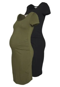 2 Pack - Robe Fourreau - Dark Green/Black